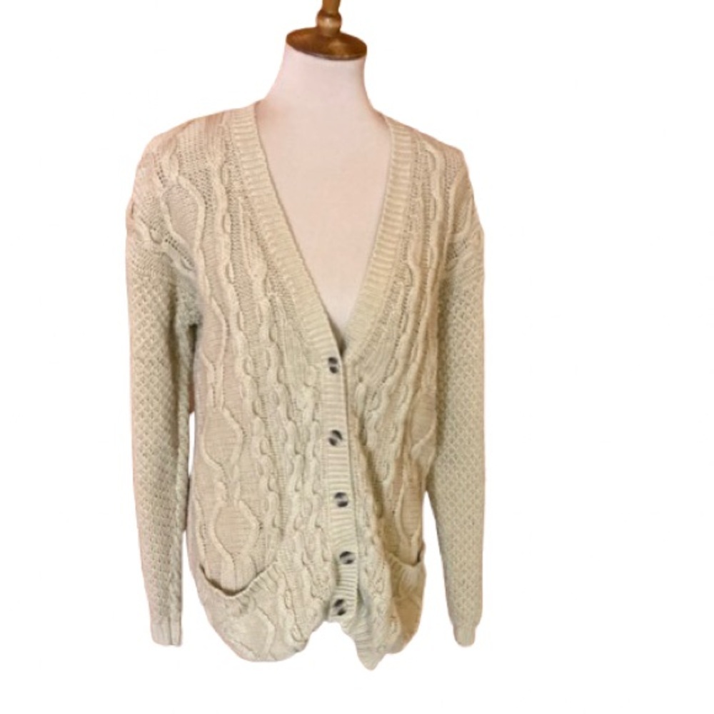 Vintage 90s tan grandpa cardigan